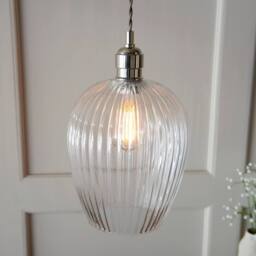 Netlighting Livorno Dome Pendant Ribbed Glass in Grey - thumbnail 5