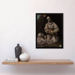 Artery8 St Francis Brother Leo Meditating on Death El Greco Framed Wall Art - Size: A3 - thumbnail 2