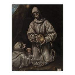 Artery8 St Francis Brother Leo Meditating on Death El Greco Framed Wall Art - Size: A3 - thumbnail 3
