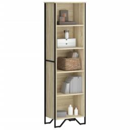 Berkfield Home Bookcase Sonoma Oak 50x31x169 cm Engineered Wood in Light Tan - Size: 50 x 31 x 169 cm - thumbnail 2