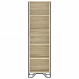 Berkfield Home Bookcase Sonoma Oak 50x31x169 cm Engineered Wood in Light Tan - Size: 50 x 31 x 169 cm - thumbnail 4