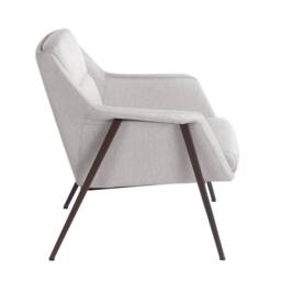 Angel Cerda White Fabric Armchair with Brown Painted Steel Legs - thumbnail 6
