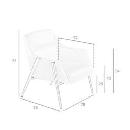 Angel Cerda White Fabric Armchair with Brown Painted Steel Legs - thumbnail 8