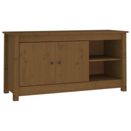 Berkfield Home TV Cabinet Honey Brown 103x36.5x52 cm Solid Wood Pine - thumbnail 2