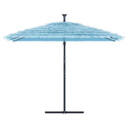 Berkfield Home Garden Parasol with Steel Pole Blue 290x290x238 cm - Size: 290 x 290 x 238 cm - thumbnail 3