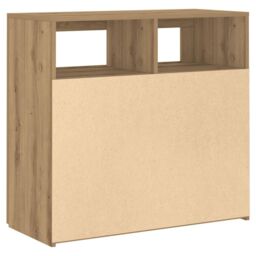 Berkfield Home Sideboard with LED Lights Artisan Oak 80x35x75 cm Engineered Wood in Brown - Size: 80 x 35 x 75 cm - thumbnail 9