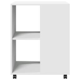 Berkfield Home Side Table with Wheels White 55x60x78 cm Engineered Wood - Size: 55 x 60 x 78 cm - thumbnail 5