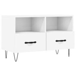 Berkfield Home TV Cabinet White 80x36x50 cm Engineered Wood - Size: 80 x 36 x 50 cm - thumbnail 2
