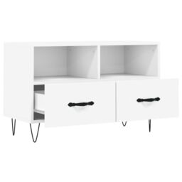Berkfield Home TV Cabinet White 80x36x50 cm Engineered Wood - Size: 80 x 36 x 50 cm - thumbnail 6