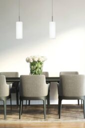 Eglo Troy 3 Satin Nickel Glass & 1 Light Ceiling Pendant in White - thumbnail 2