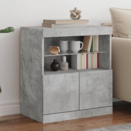 Berkfield Home Sideboard with LED Lights Concrete Grey 60x37x67 cm - Size: 60 x 37 x 67 cm - thumbnail 1