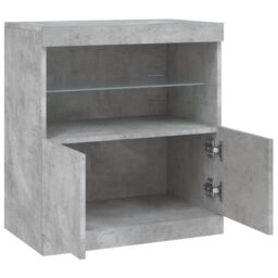 Berkfield Home Sideboard with LED Lights Concrete Grey 60x37x67 cm - Size: 60 x 37 x 67 cm - thumbnail 7