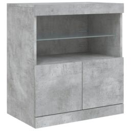 Berkfield Home Sideboard with LED Lights Concrete Grey 60x37x67 cm - Size: 60 x 37 x 67 cm - thumbnail 3