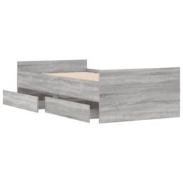 Berkfield Home Bed Frame without Mattress Grey Sonoma 75x190 cm Small Single Small Single - thumbnail 5
