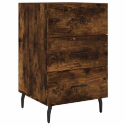 Berkfield Home Bedside Cabinet Smoked Oak 40x40x66 cm Engineered Wood in Brown - Size: 40 x 40 x 66 cm - thumbnail 2