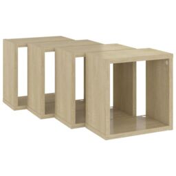 Berkfield Home Wall Cube Shelves 4 pcs Sonoma Oak 26x15x26 cm in Brown - Size: 26 x 15 x 26 cm - thumbnail 5