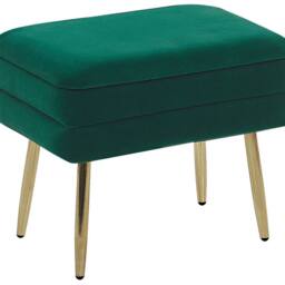Wyld and Coco Dark Green Velvet Storage Bench - Gold Iron Legs - thumbnail 2