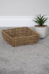 JVL Seagrass Square Storage Tray in Natural - Size: Small - thumbnail 2