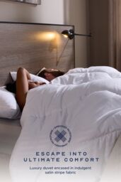 Snuggledown Hotel Soft & Cosy 7.5 Tog Summer Duvet - Lightweight, Breathable, Deep Filled Duvet in White - Size: Double - thumbnail 2