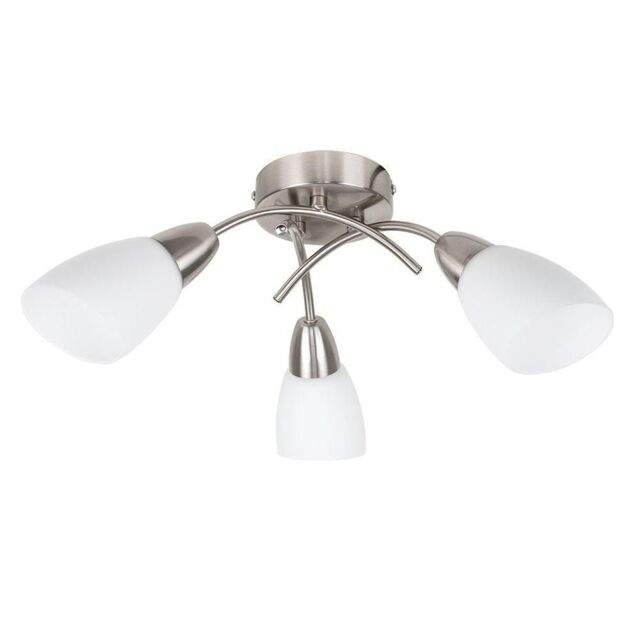 ValueLights Barine 3 Way Brushed Chrome Ceiling Bar Light in Metallic Silver - image 1