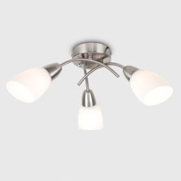 ValueLights Barine 3 Way Brushed Chrome Ceiling Bar Light in Metallic Silver - thumbnail 3