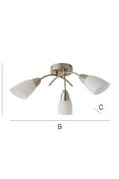 ValueLights Barine 3 Way Brushed Chrome Ceiling Bar Light in Metallic Silver - thumbnail 7