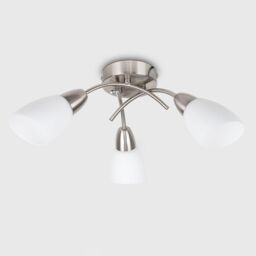 ValueLights Barine 3 Way Brushed Chrome Ceiling Bar Light in Metallic Silver - thumbnail 2