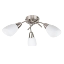 ValueLights Barine 3 Way Brushed Chrome Ceiling Bar Light in Metallic Silver