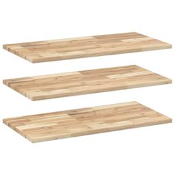Berkfield Home Floating Shelves 3 pcs 60x40x2 cm Untreated Solid Wood Acacia in Brown - Size: 60 x 40 x 2 cm - thumbnail 2