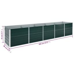 Berkfield Home Garden Raised Bed Galvanised Steel 400x80x45 cm Green - Size: 400 x 80 x 45 cm - thumbnail 7