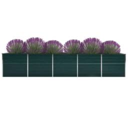 Berkfield Home Garden Raised Bed Galvanised Steel 400x80x45 cm Green - Size: 400 x 80 x 45 cm - thumbnail 3