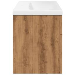 Berkfield Home Stylish Bathroom Sink Cabinet with Built-in Basin Artisan Oak in Brown - thumbnail 7