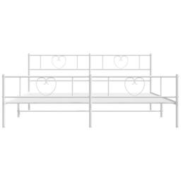 Berkfield Home Metal Bed Frame with Headboard & Footboard White 180x200 cm Super King - thumbnail 4