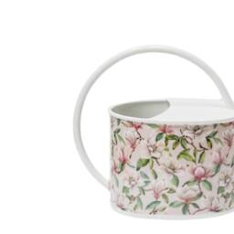 Ivyline Maisie Vintage Magnolia Metal Watering Can H20cm W43cm in White - thumbnail 4