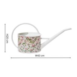 Ivyline Maisie Vintage Magnolia Metal Watering Can H20cm W43cm in White - thumbnail 2