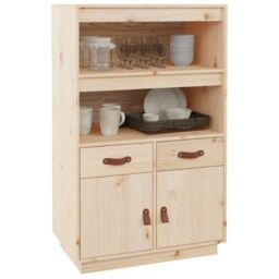 Berkfield Home Highboard 67x40x108.5 cm Solid Wood Pine in Brown - thumbnail 4