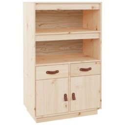 Berkfield Home Highboard 67x40x108.5 cm Solid Wood Pine in Brown - thumbnail 2
