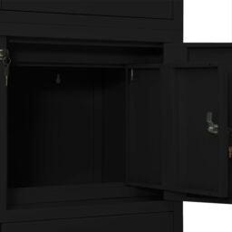 Berkfield Home Office Cabinet Black 90x40x180 cm Steel - Size: 90 x 40 x 180 cm - thumbnail 6
