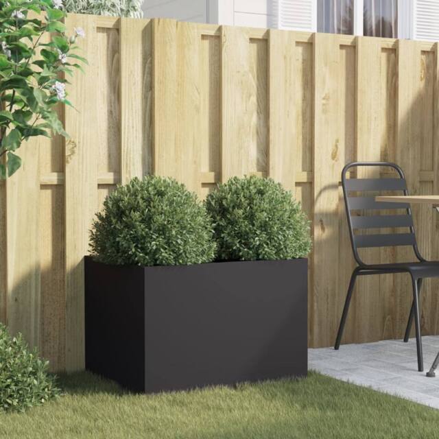 Berkfield Home Planter Black 62x47x46 cm Steel - Size: 62 x 47 x 46 cm - image 1