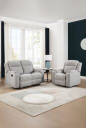 More4Homes Orka 1+2 Seater Fabric Manual Recliner Sofa Set in Grey - thumbnail 9