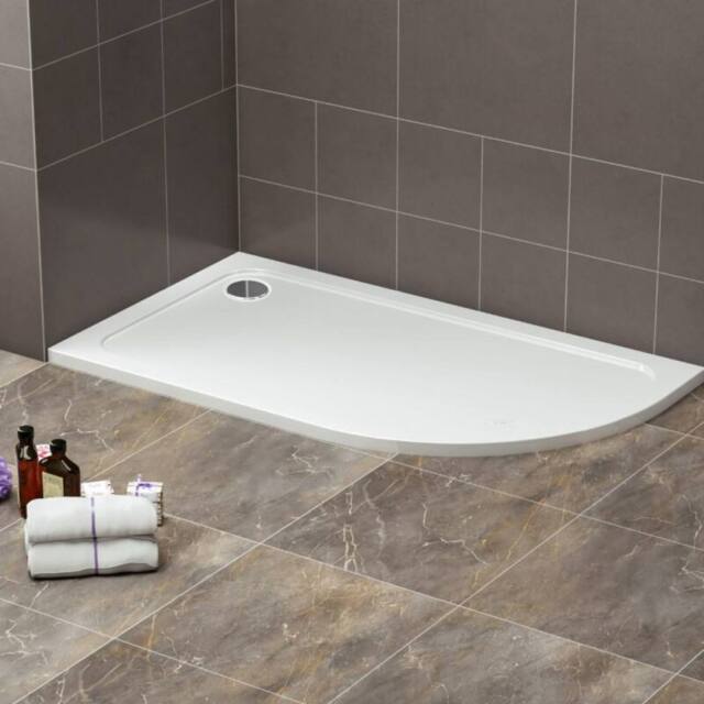 Bathroom Kingdom Oliver Stone Right Quadrant Shower Tray 1200X800mm in White - image 1