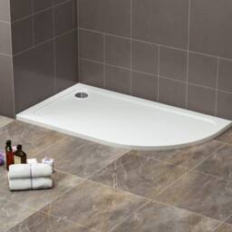Bathroom Kingdom Oliver Stone Right Quadrant Shower Tray 1200X800mm in White