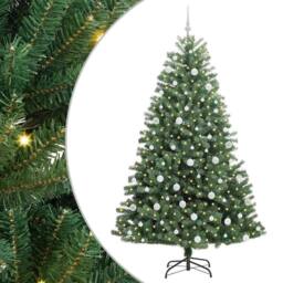 Berkfield Home Artificial Hinged Christmas Tree Green 210 cm PVC & Metal - thumbnail 2