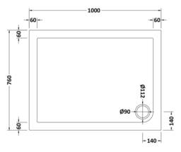 Balterley Premium Slip Resistant Rectangular Shower Tray in White Stone Resin - thumbnail 5