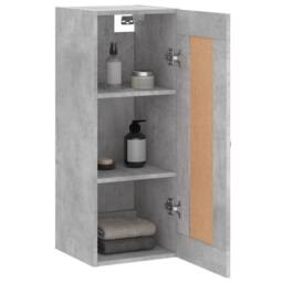 Berkfield Home Wall Mounted Cabinet Concrete Grey 34.5x34x90 cm Engineered Wood - thumbnail 5