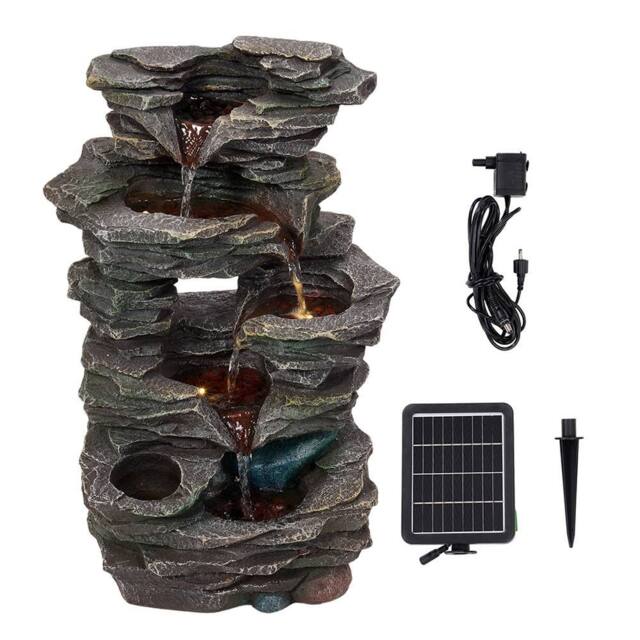 Living and Home Solar Water Feature for Gardening and Outdoor Décor in Brown - image 1