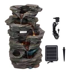 Living and Home Solar Water Feature for Gardening and Outdoor Décor in Brown - thumbnail 1