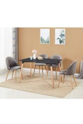 Life Interiors 'Lucia Halo' Dining Set with a Table & Chairs Set of 4 in Grey - thumbnail 2