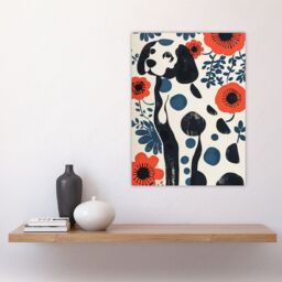 "Artery8 Dog Lover Dalmatian Abstract Floral Portrait Wall Art Print - Size: W24"" x H32""" - thumbnail 4
