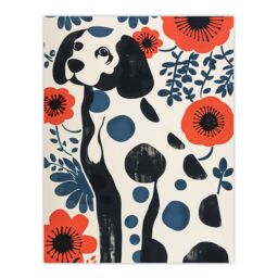 "Artery8 Dog Lover Dalmatian Abstract Floral Portrait Wall Art Print - Size: W24"" x H32""" - thumbnail 1